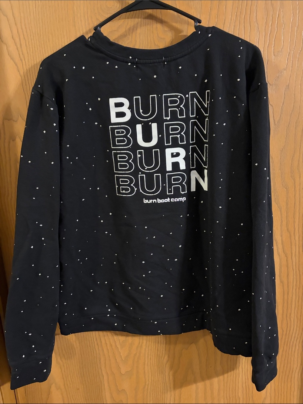 Burn Boot Camp Black & White Speckled Crewneck Sweatshirt Small - Picture 5 of 6